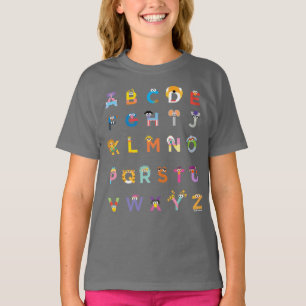 Camiseta Alfabeto de Plaza Sésamo personalizable