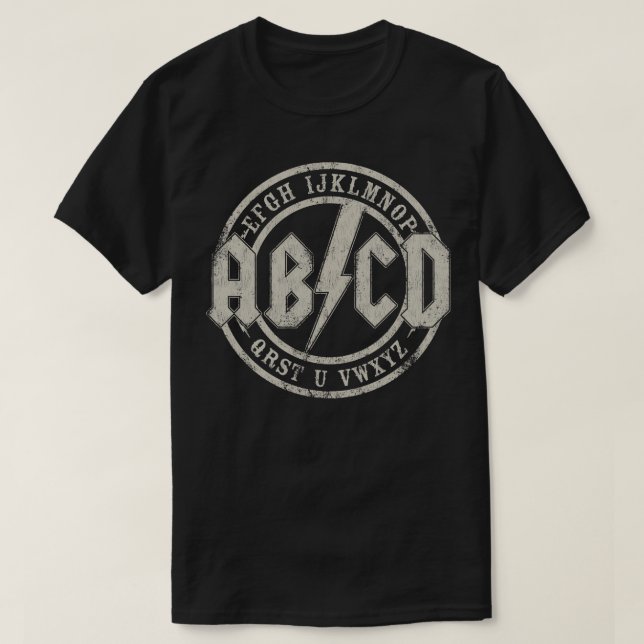 Camiseta Alfabeto de rock duro (Diseño del anverso)