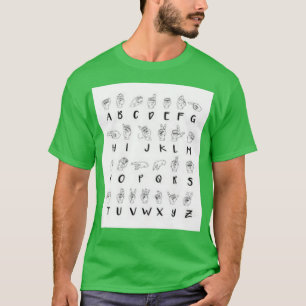 Camiseta Alfabeto del lenguaje del Rótulo ASL