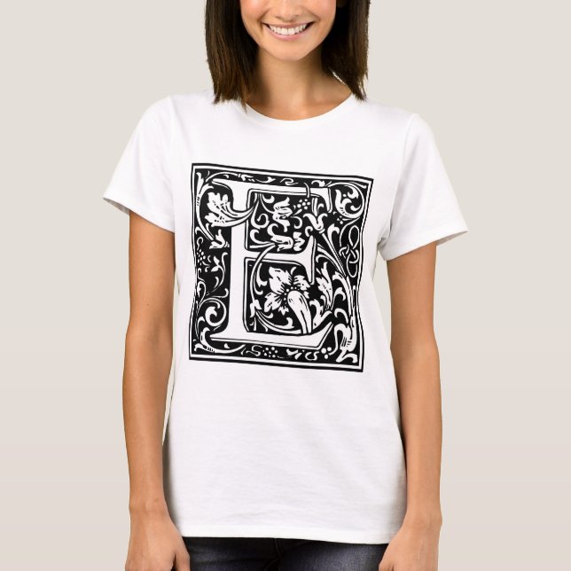 Camiseta Alfabeto “E” de William Morris (Anverso)