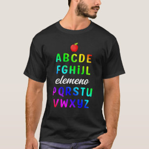 Camiseta Alfabeto Elemeno Escuela Preescolar Jardín de Infa