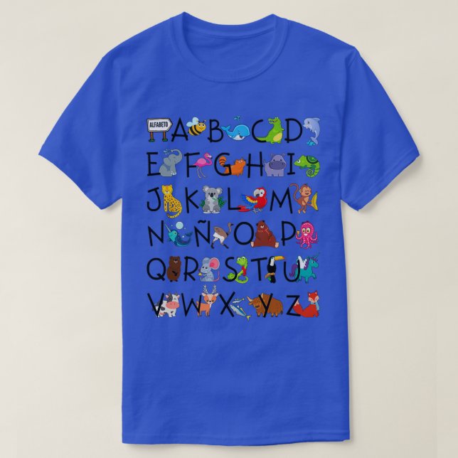CAMISETA ALFABETO ESPAÑOL PARA MAESTRA DE IDIOMAS Y (Diseño del anverso)
