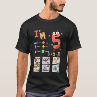 Camiseta Alfabeto Fonética y forma Idea para niños educativ