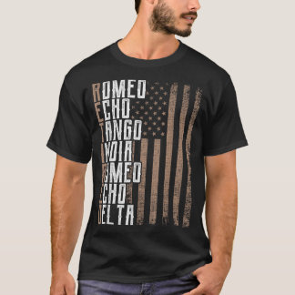 Camiseta Alfabeto fonético de veterano militar de los Estad