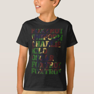 Camiseta Alfabeto Fonético Nato Militar Lices Divertidos Ej