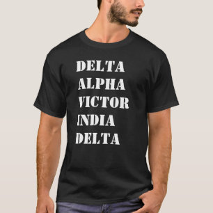 Camiseta Alfabeto Fonético Personalizado de Aviación