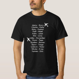 Camiseta Alfabeto fonético y aviones