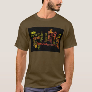 Camiseta Alfabeto griego (nube de la palabra)