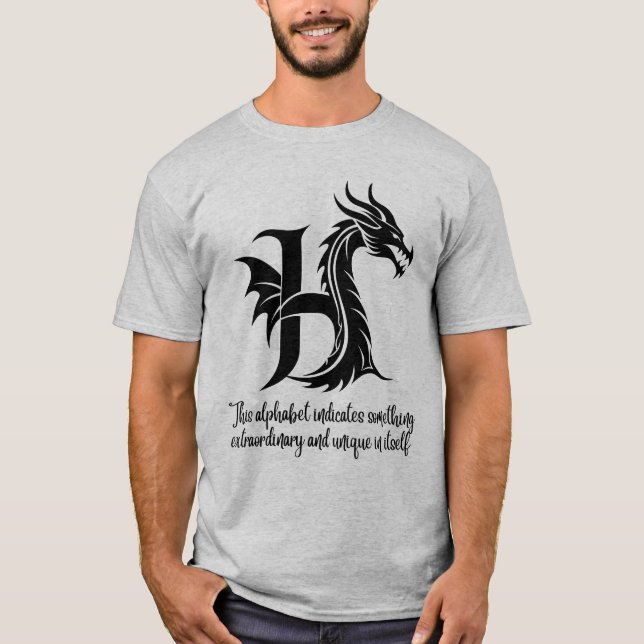 Camiseta Alfabeto H para vibraciones felices, cumpleaños pe (Anverso)