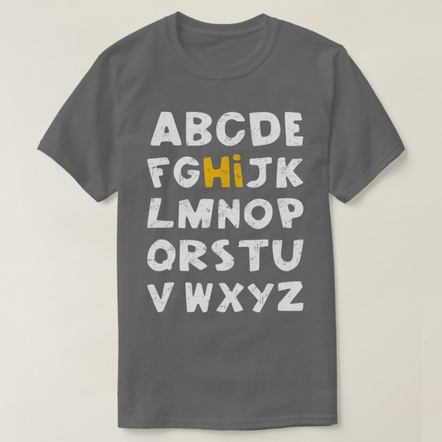 Camiseta Alfabeto HI De Vuelta A La Escuela De Preescolar K (Diseño del anverso)