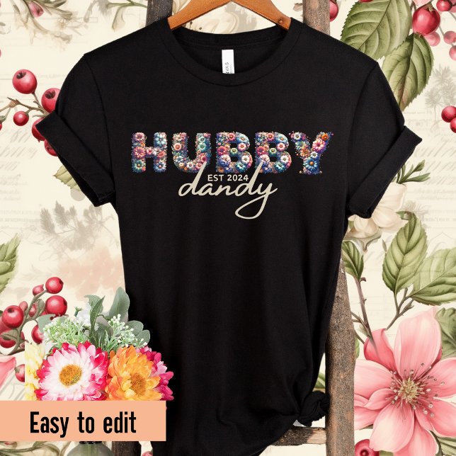 Camiseta Alfabeto hubby-floral personalizado del año este d (Subido por el creador)