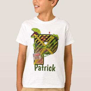 Camiseta Alfabeto Jurásico   Letra inicial nombre personal