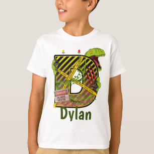 Camiseta Alfabeto Jurásico Letra inicial nombre personal