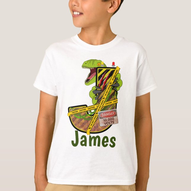 Camiseta Alfabeto Jurásico | Letra inicial nombre personali (Anverso)
