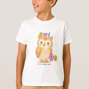 Camiseta alfabeto “La O es para Búho” – Crece cada