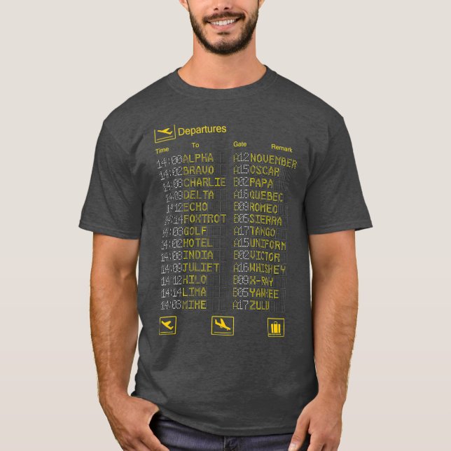Camiseta Alfabeto militar piloto (Anverso)