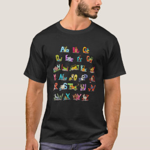 Camiseta Alfabeto Para Niños A Z Con Animales Aprendiendo Y