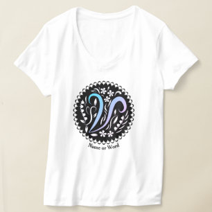 Camiseta Alfabeto V Monograma Escritura a mano