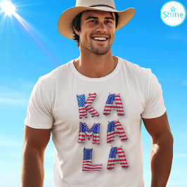 Camiseta Alfabetos de globo de bandera estadounidense Kamal