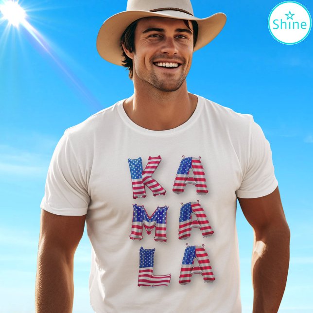 Camiseta Alfabetos de globo de bandera estadounidense Kamal (Subido por el creador)