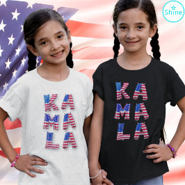 Camiseta Alfabetos de globos de bandera norteamericana de K
