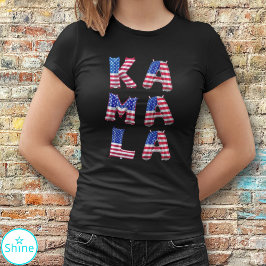 Camiseta Alfabetos de globos de bandera norteamericana de K