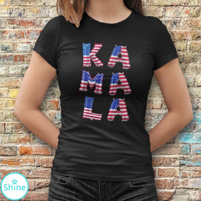 Camiseta Alfabetos de globos de bandera norteamericana de K (Subido por el creador)