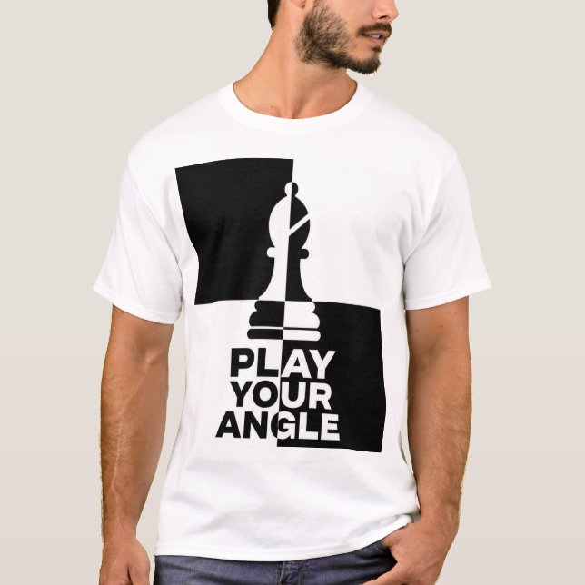 Camiseta Alfil de Ajedrez Juega Tu Ángulo (Anverso)