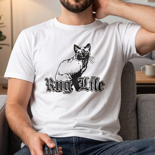 Camiseta Alfombra Divertida Vida Gato Meme Parodia