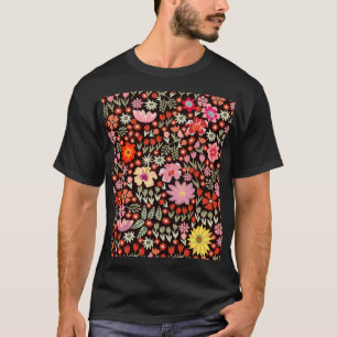 Camiseta Alfombra Floreciente: Vintage floral sin foco.