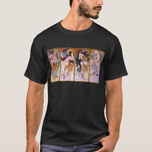 Camiseta Alfons Mucha ~ Las cuatro temporadas (Anverso)