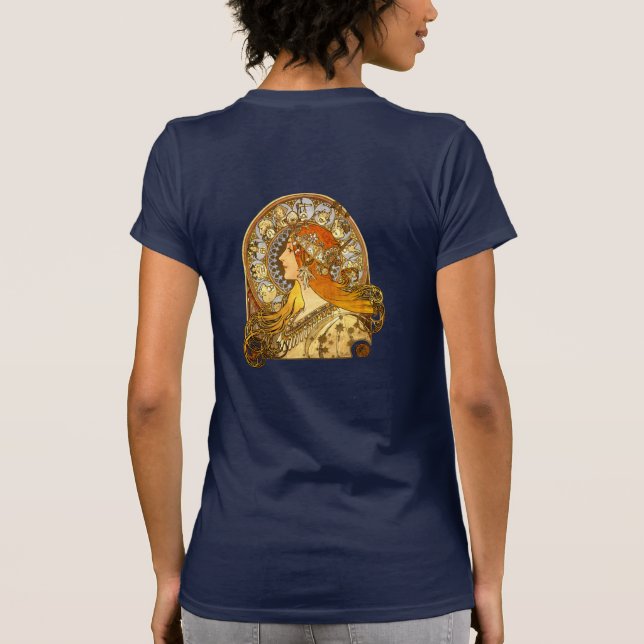 Camiseta Alfonse Mucha Zodiac Art Nouveau Mujer (Reverso)