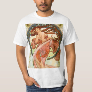 Camiseta Alfonso Mucha - arte femenino de Nouveau - danza