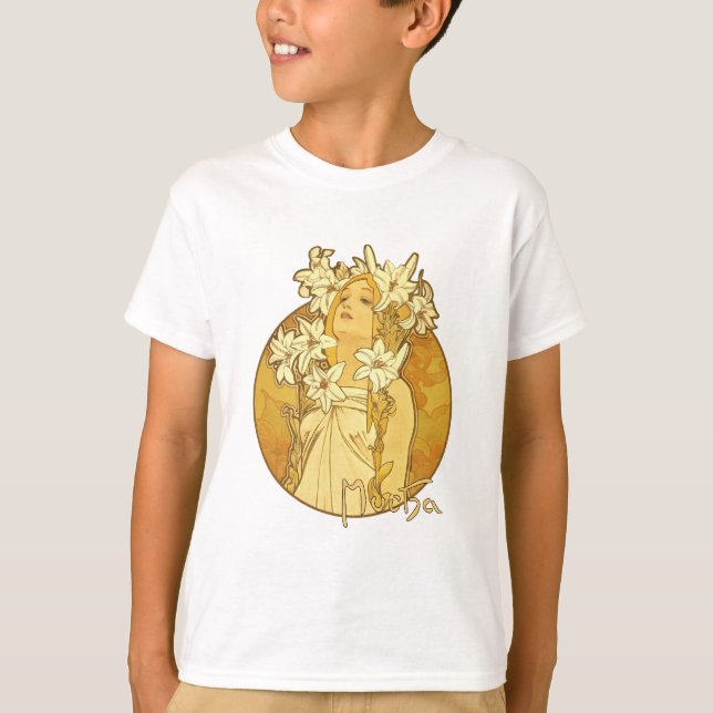 Camiseta Alfonso Mucha - las flores (Anverso)
