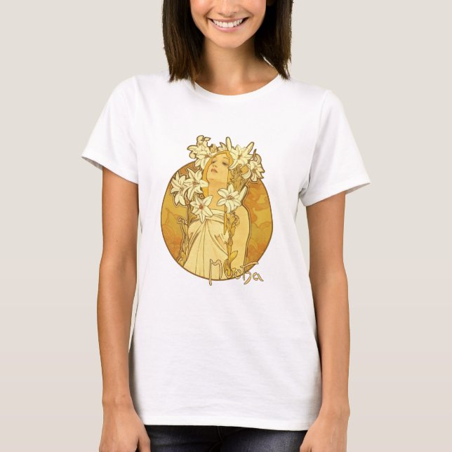 Camiseta Alfonso Mucha - las flores (Anverso)