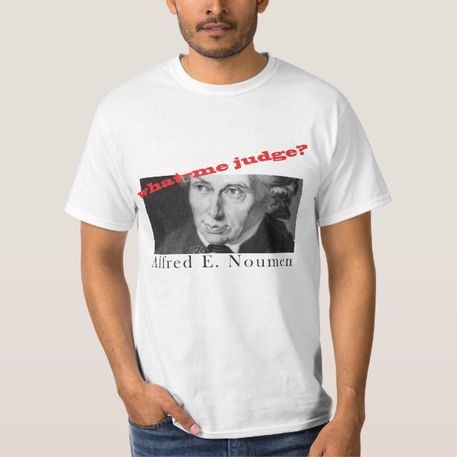 Camiseta Alfred E. Noumen: Qué--¿Yo juez? (Anverso)