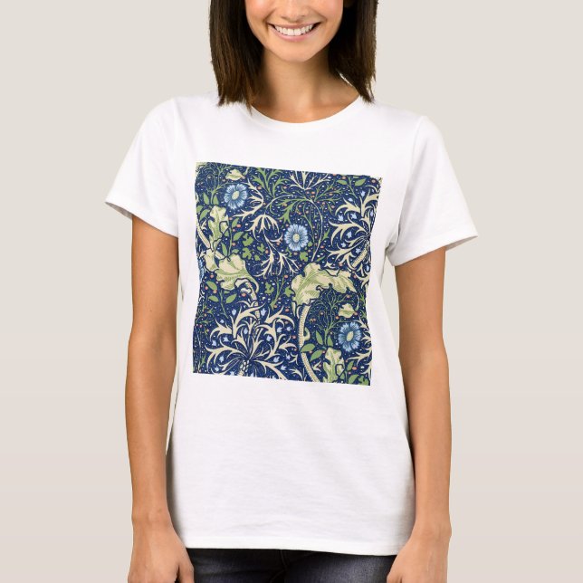 Camiseta Algas marinas (por William Morris) (Anverso)