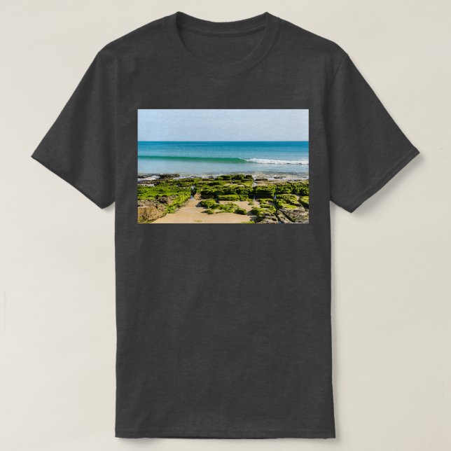 Camiseta Algas verdes audaces marea baja en Praia da Luz Go (Diseño del anverso)