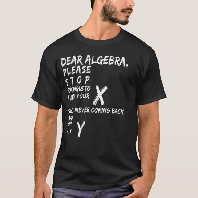 Camiseta ÁLGEBRA, MATH TÉ x AND y SCHOOL, NERD, (Anverso)