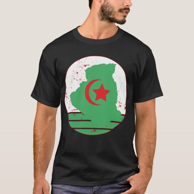 Camiseta Algeria Flag & Map (Anverso)