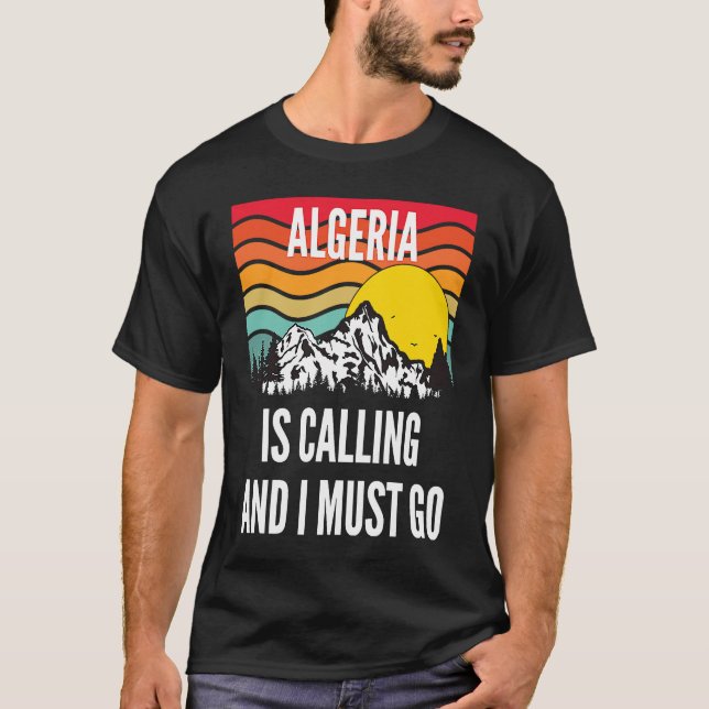 Camiseta Algeria Is Calling And I Must Go, Wavy Sunset Desi (Anverso)