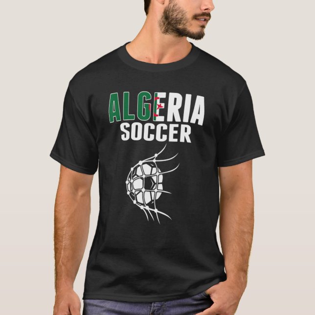 Camiseta Algeria Soccer Ball In Net  Algerian Football Supp (Anverso)