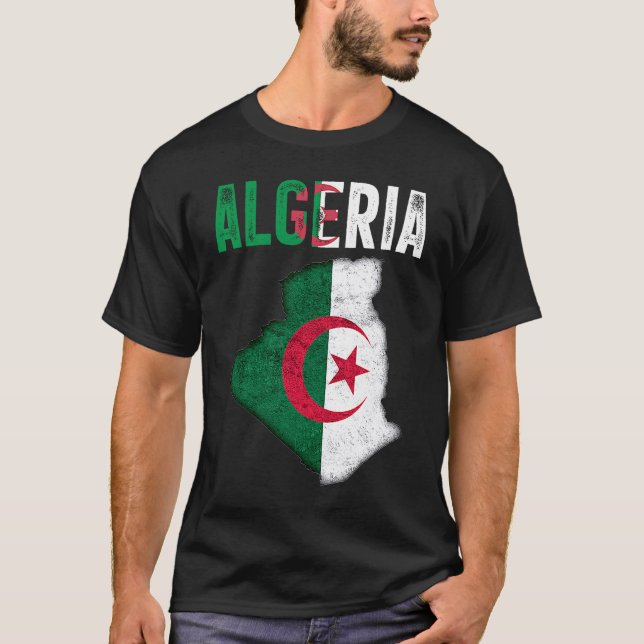 Camiseta Algerian Algeria Country Map Flag (Anverso)