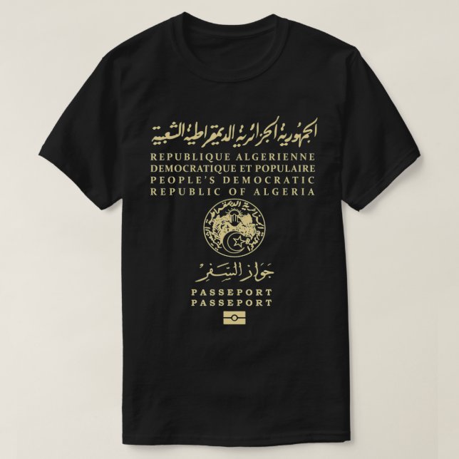 Camiseta Algerian Passport  (Diseño del anverso)