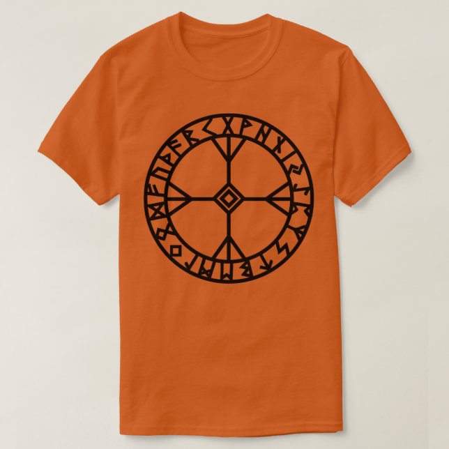 Camiseta Algiz rune Sabiduría y amuleto de coraje (Diseño del anverso)