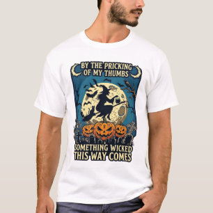 Camiseta Algo Malvado Llega Bruja Halloween Calabaza