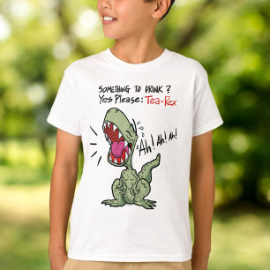 Camiseta ¿Algo para Beber? Sí Por Favor: Tea-Rex Dinosaurio