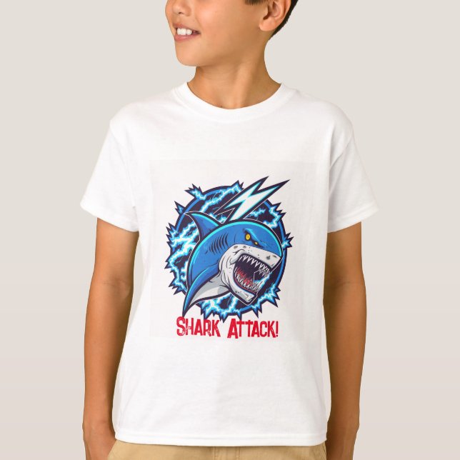 Camiseta algodón de ataque a tiburón de niño | Rop (Anverso)