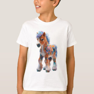Camiseta Algodón de azúcar de arcoíris pony fantástico para