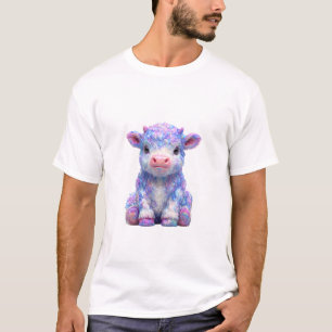 Camiseta Algodón de Azúcar Vaca Highland Pastel Estética Ho